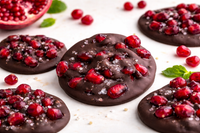 healthy dark chocolate pomegranate clusters with sea salt