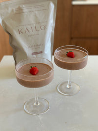 Dairy-free strawberry panna cotta made with KAILO Sleep Well