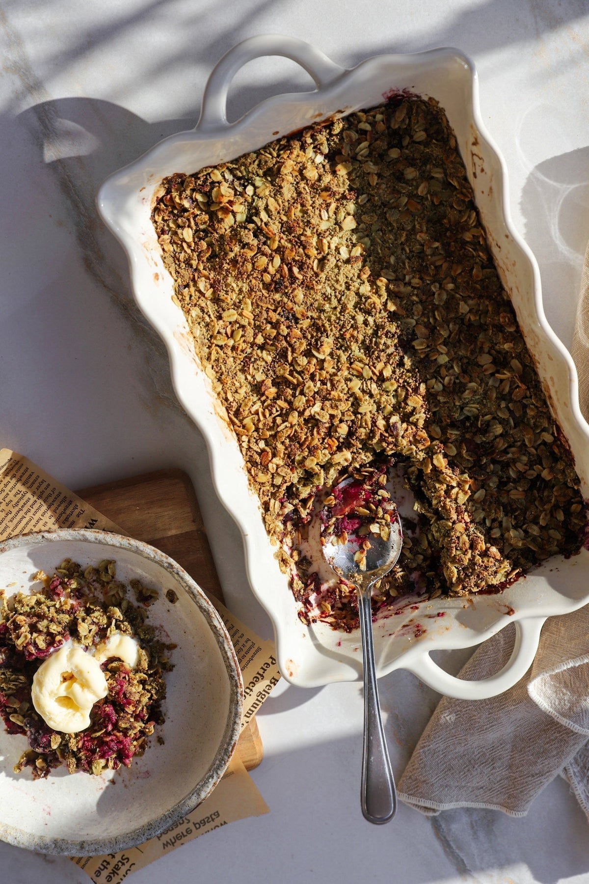 Warm Winter Berry Collagen Crumble (Healthy Gut & Skin Dessert)