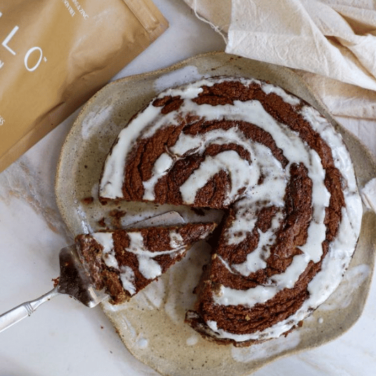 Cinnamon Roll Cake Bread (Healthy Vanilla Chai Protein Recipe)