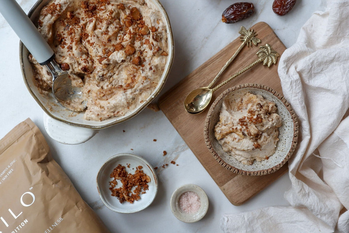 Caramel Vanilla Chai Ice Cream (Healthy No-Churn Protein Dessert)