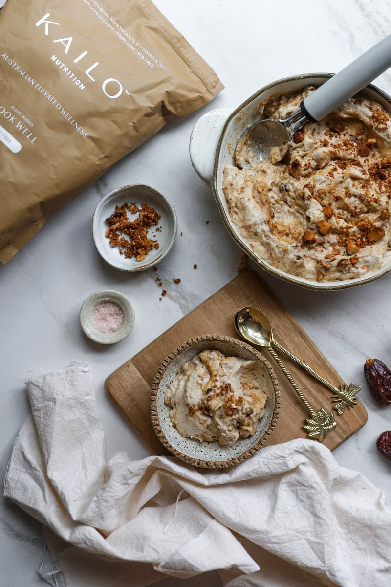 caramel vanilla chai protein ice cream healthy no churn dessert