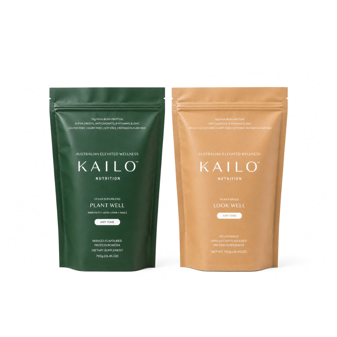 two packages of Plant Well superblends