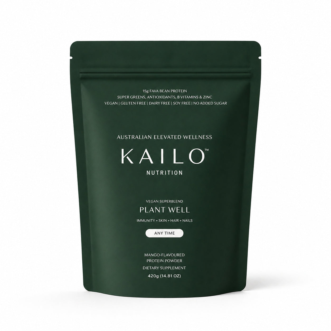 Green product package with KAILO Nutrtion in front
