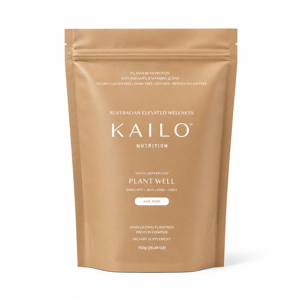 Kailo Nutrition plant-based protein powder package on a white background