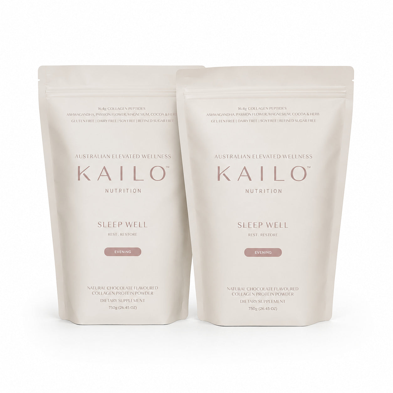 Two packages of Kailo Nutrition Sleep Well on a white background