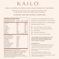 Kailo supplement label with nutritional information and product details.