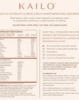 Kailo supplement label with nutritional information and product details.