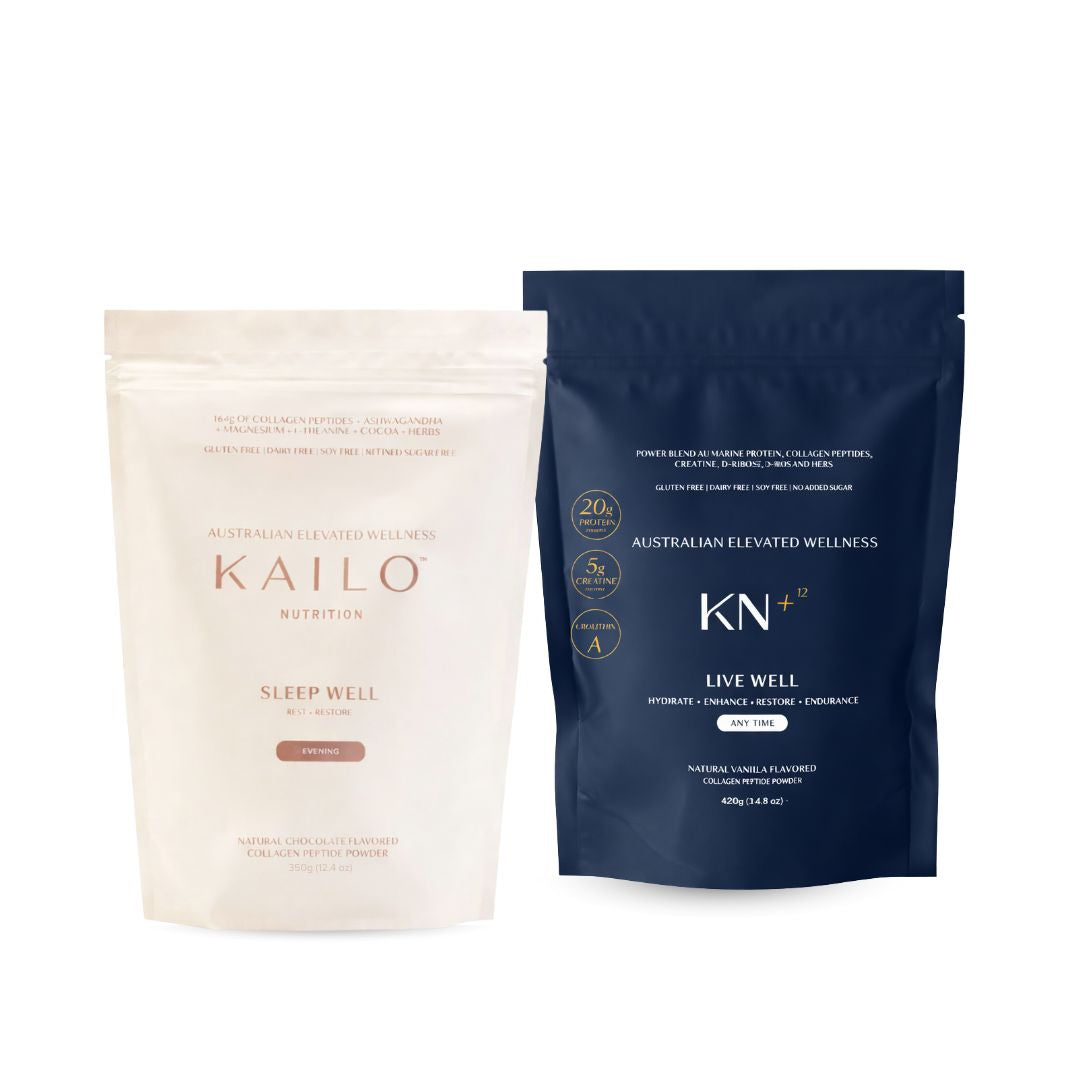 two bags of KAILO powder supplements